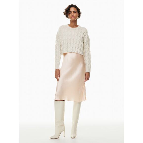 Aritzia Dresses & Skirts - Aritzia Babaton Slip Satin Midi Skirt Size 4 in Denude Color NWOT